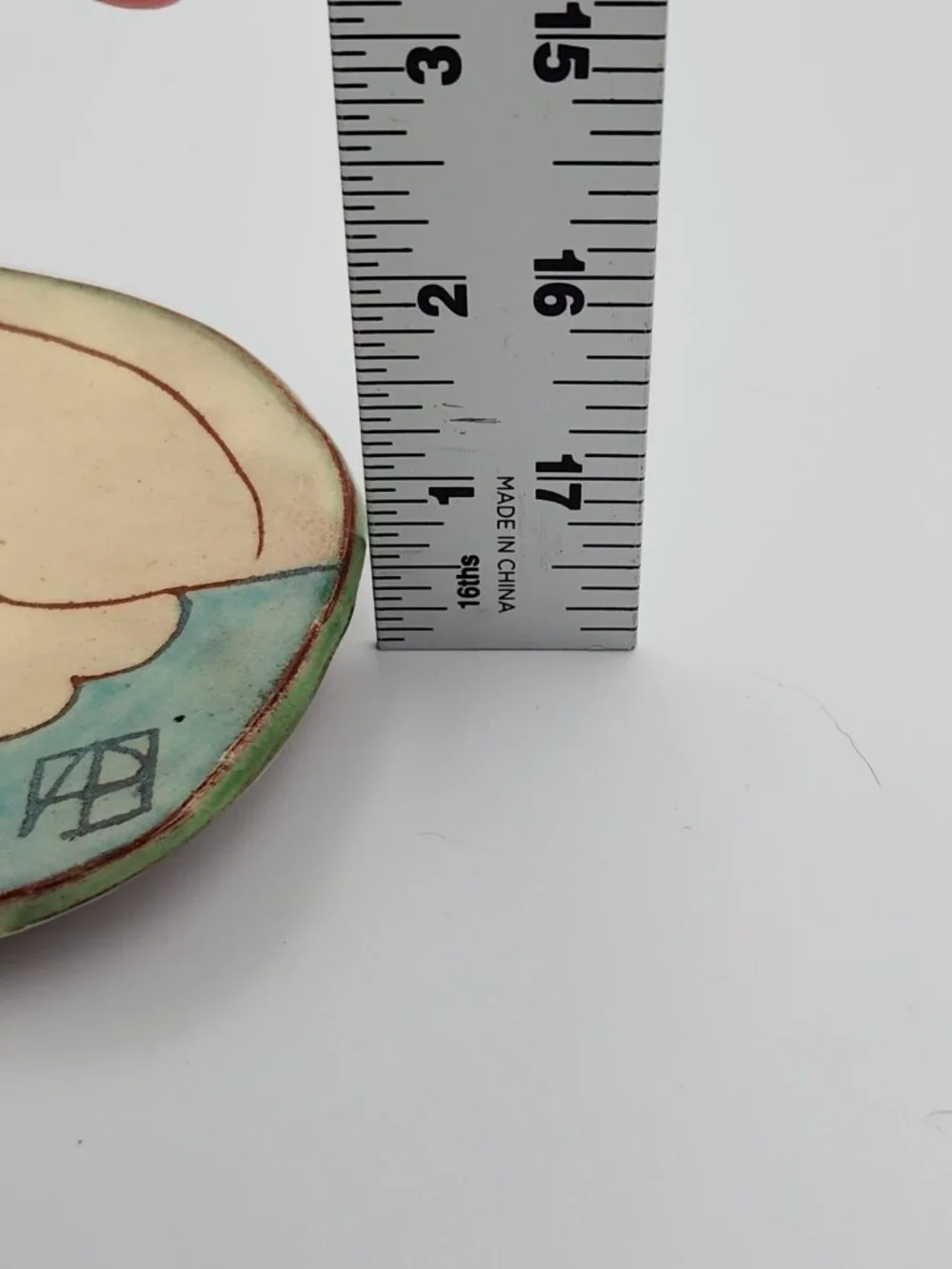 Handmade Ceramic Soap Dish/ Plate Chicken Illustration Hand Painted ~6x4.5in